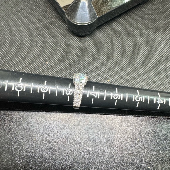 Channel Set 3.50 Ct Round Cut Real Treated Diamond 925 Silver Engagement Ring - Picture 3 of 5